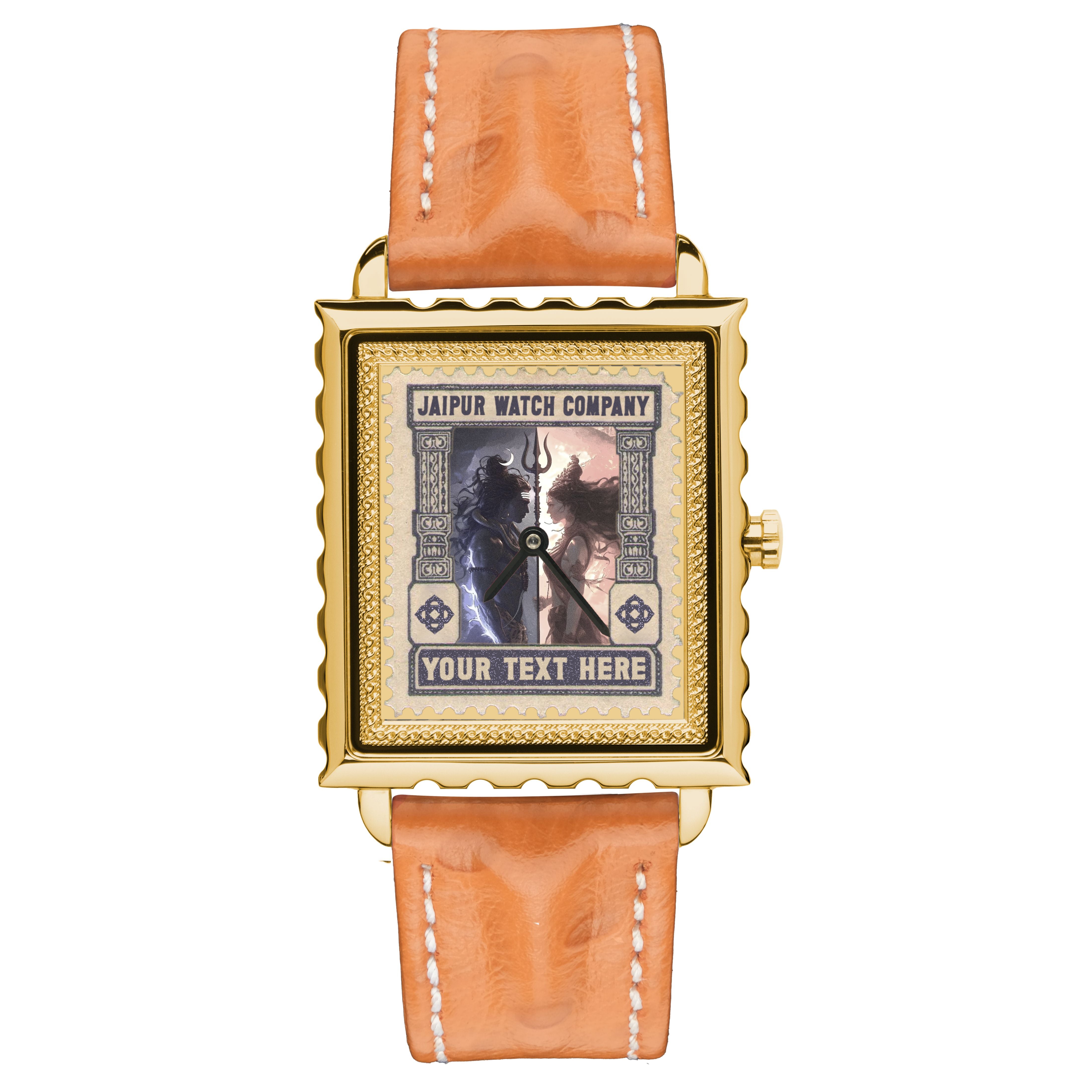 CUSTOMIZABLE STAMP WATCH-GOLDEN | LEATHER