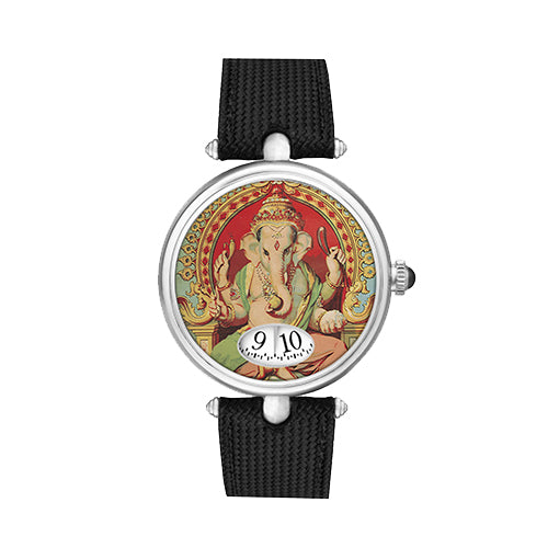 Lord Ganpati Automatic Watch Silver