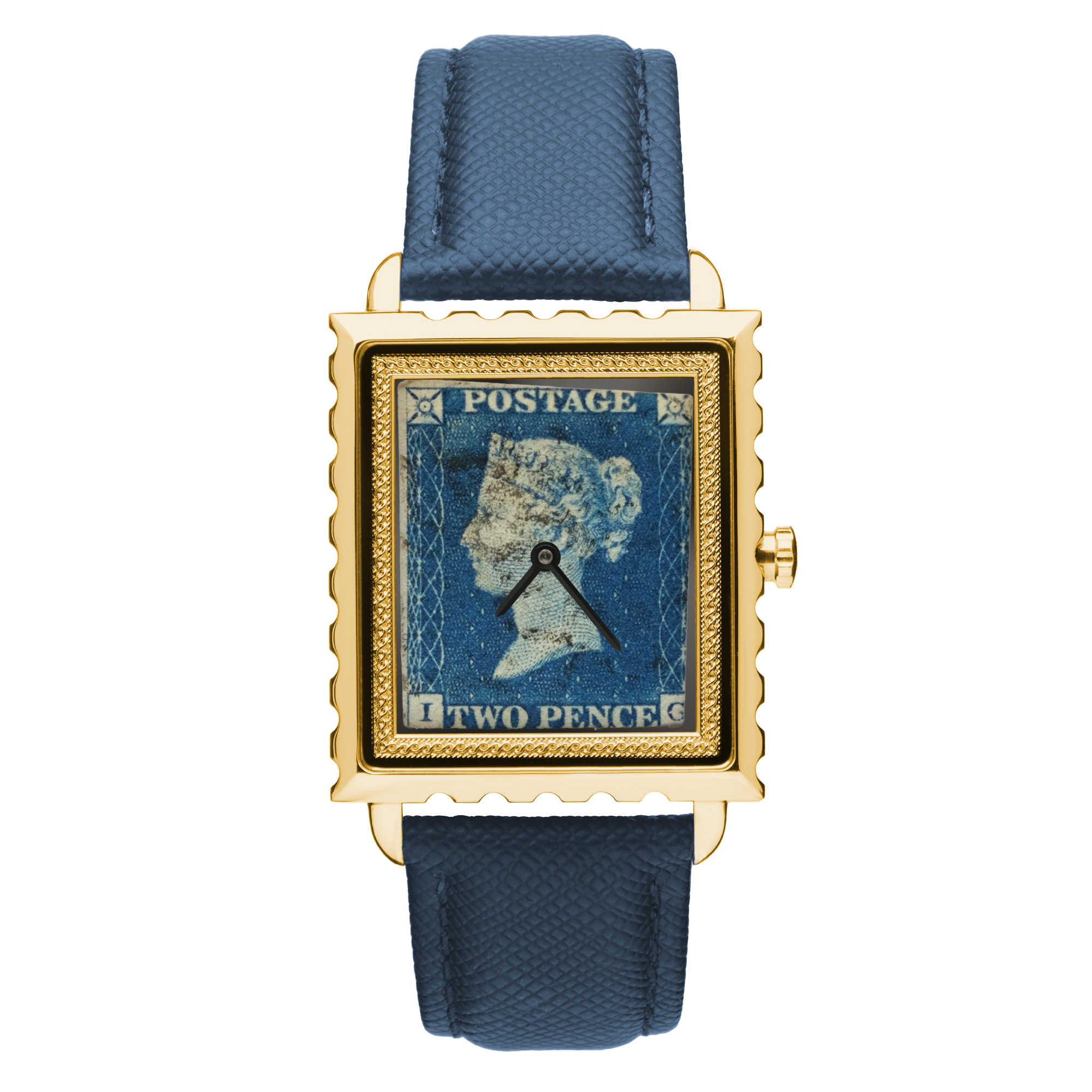 BLUE PENNY STAMP GOLD WATCH
