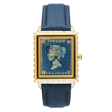 BLUE PENNY STAMP GOLD WATCH