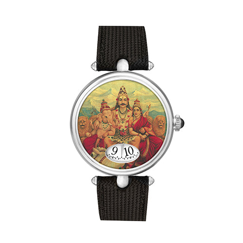 Lord Shiv Parivar Automatic Watch Silver