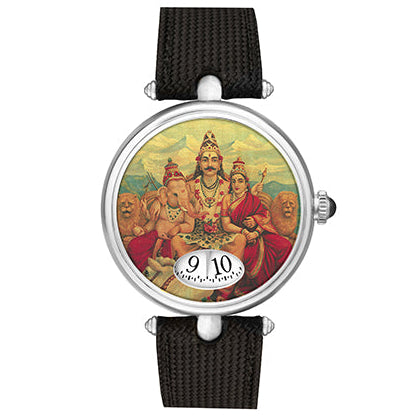 Lord Shiv Parivar Automatic Watch Silver