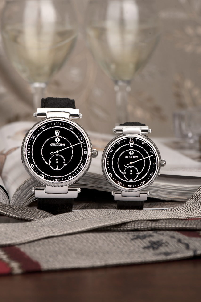Couple Jumping Hour Watch - Black