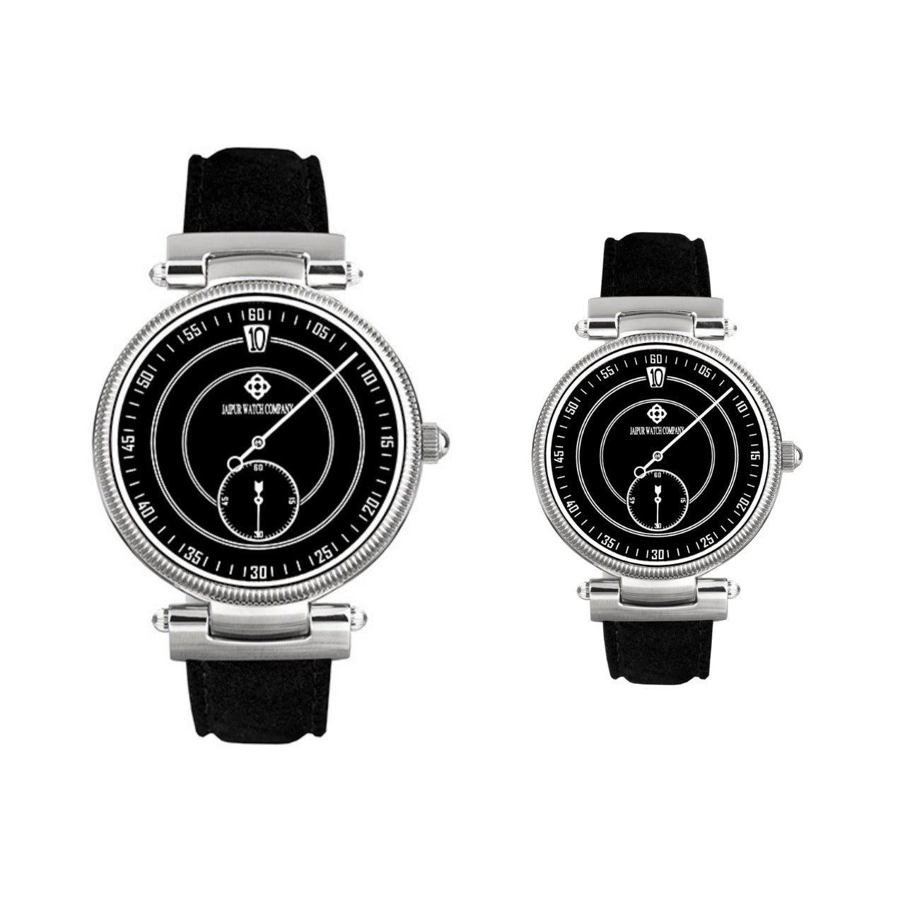 Couple Jumping Hour Watch - Black