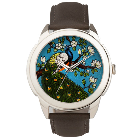 Peacock Painting Watch - Pichwai Watch (43mm)