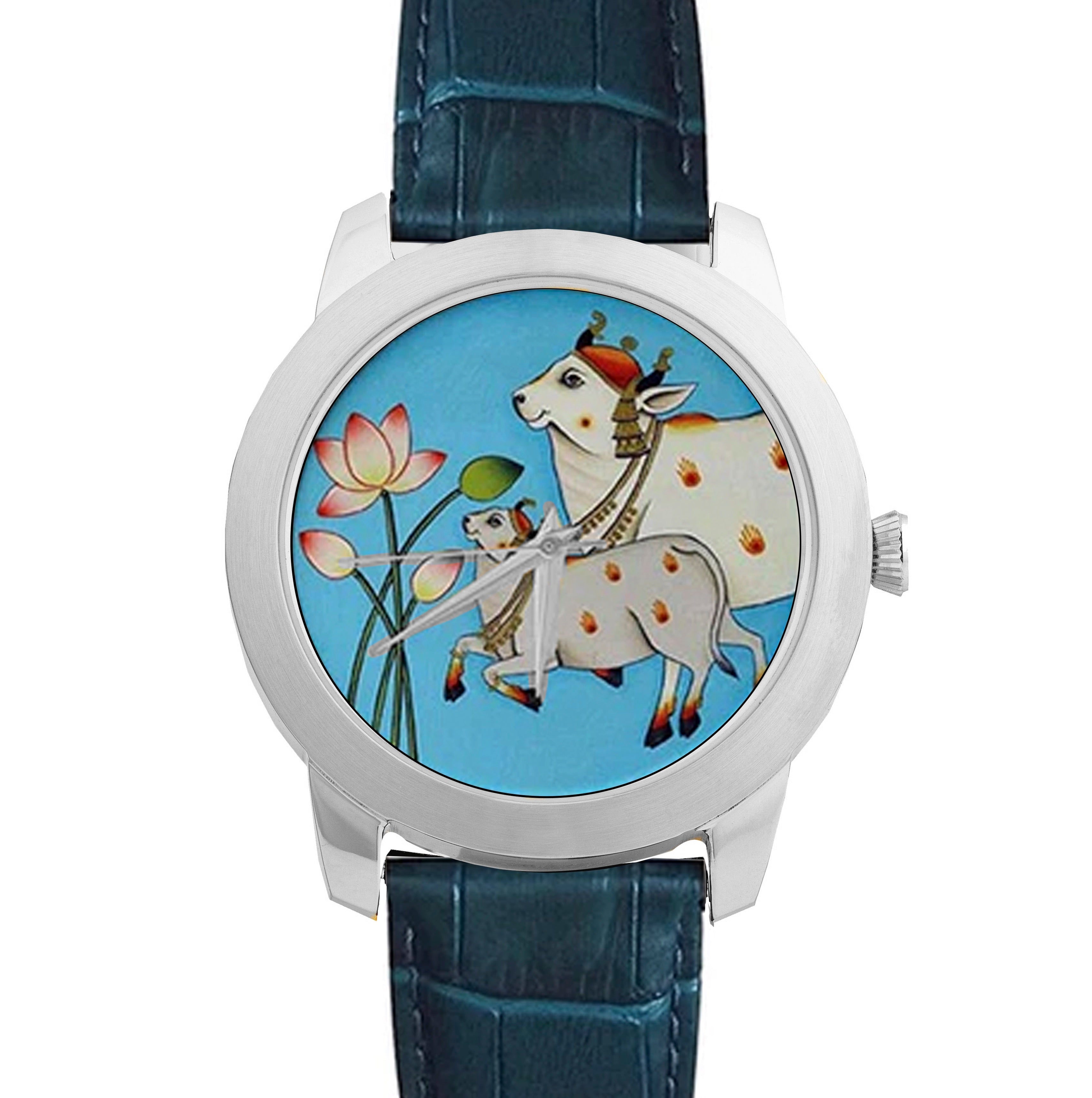 Cows And Lotus Art - Pichwai Watch (40mm)