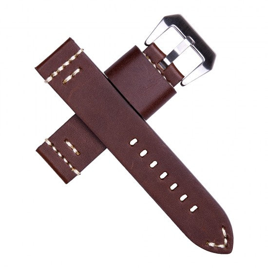 22MM Chestnut Brown Leather Straps