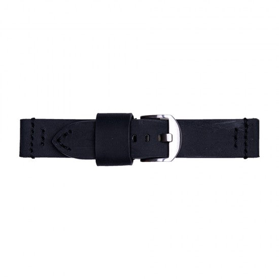 24MM Black Leather Straps