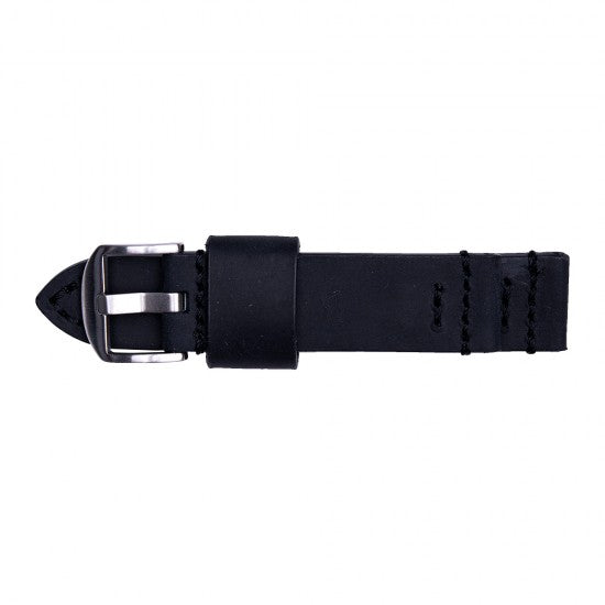 24MM Black Leather Straps