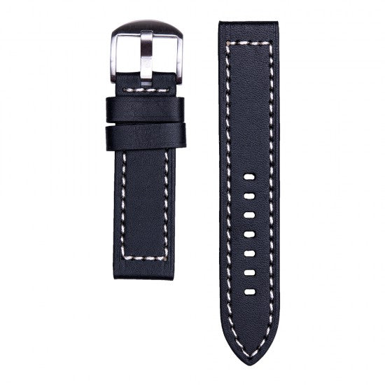 22MM Black Leather Straps
