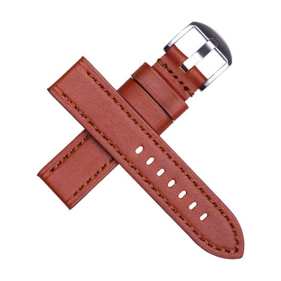 22MM Hazelnut Brown Leather Straps