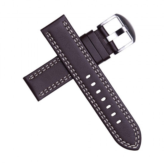 22MM Dark Brown Leather Straps