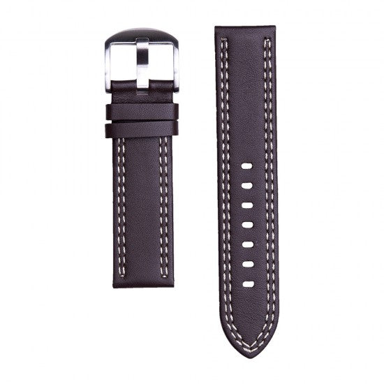 22MM Dark Brown Leather Straps