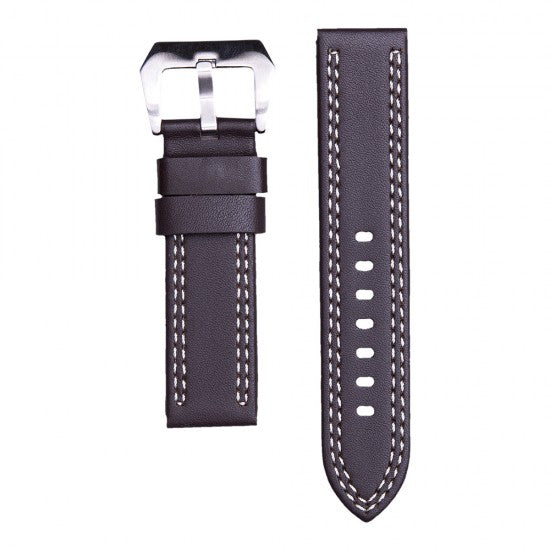 22MM Dark Brown Leather Straps