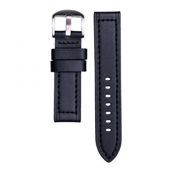 22MM Black Leather Straps