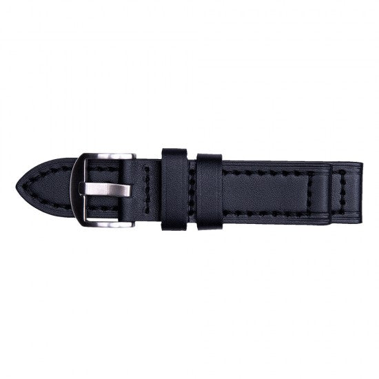 22MM Black Leather Straps