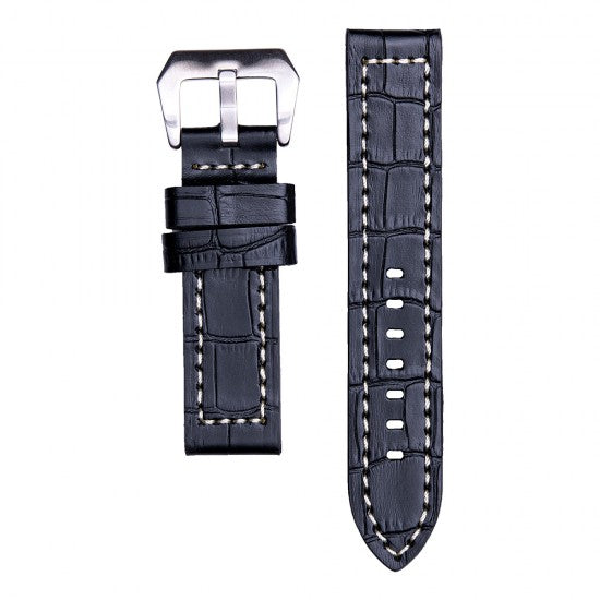 22MM Black Leather Straps