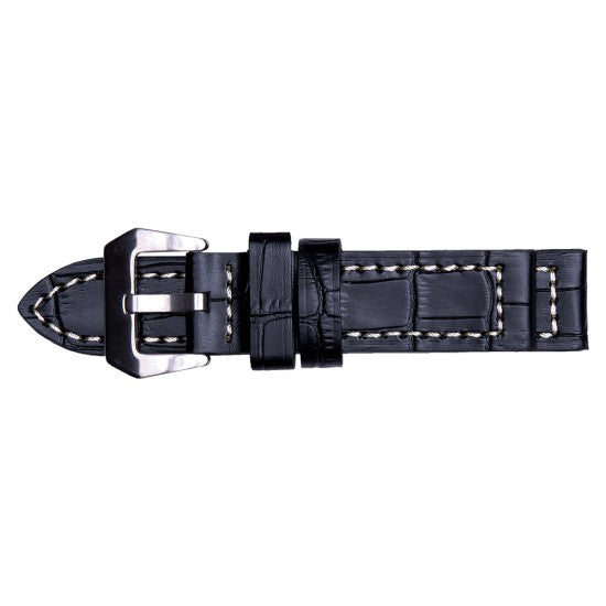 22MM Black Leather Straps
