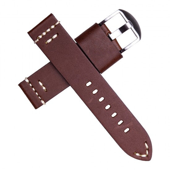 24MM Chestnut Brown Leather Straps