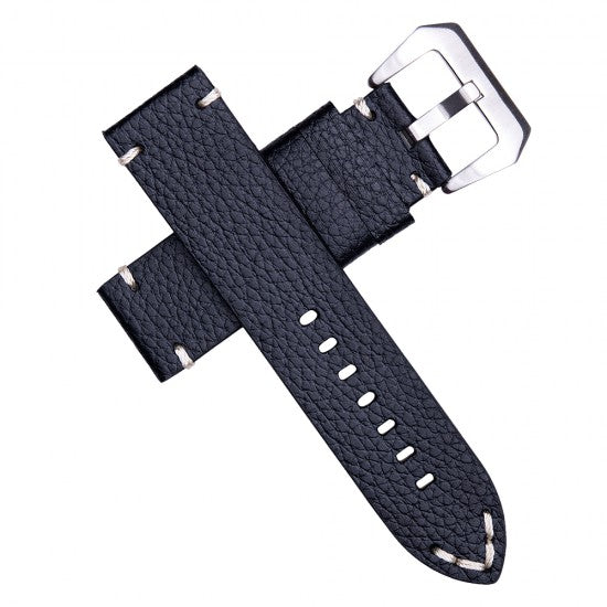 24MM Black Leather Straps