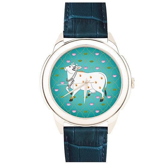Elegant Cow Watch - Pichwai Watch (43mm)