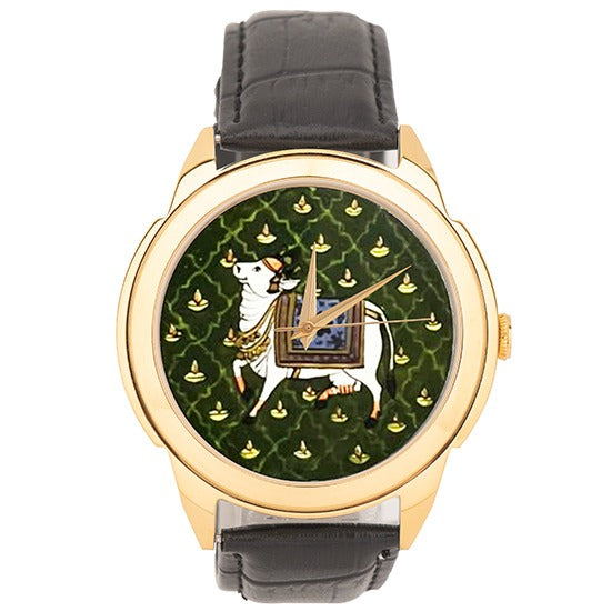 Mesmerizing Cow Art - Pichwai Automatic Watch