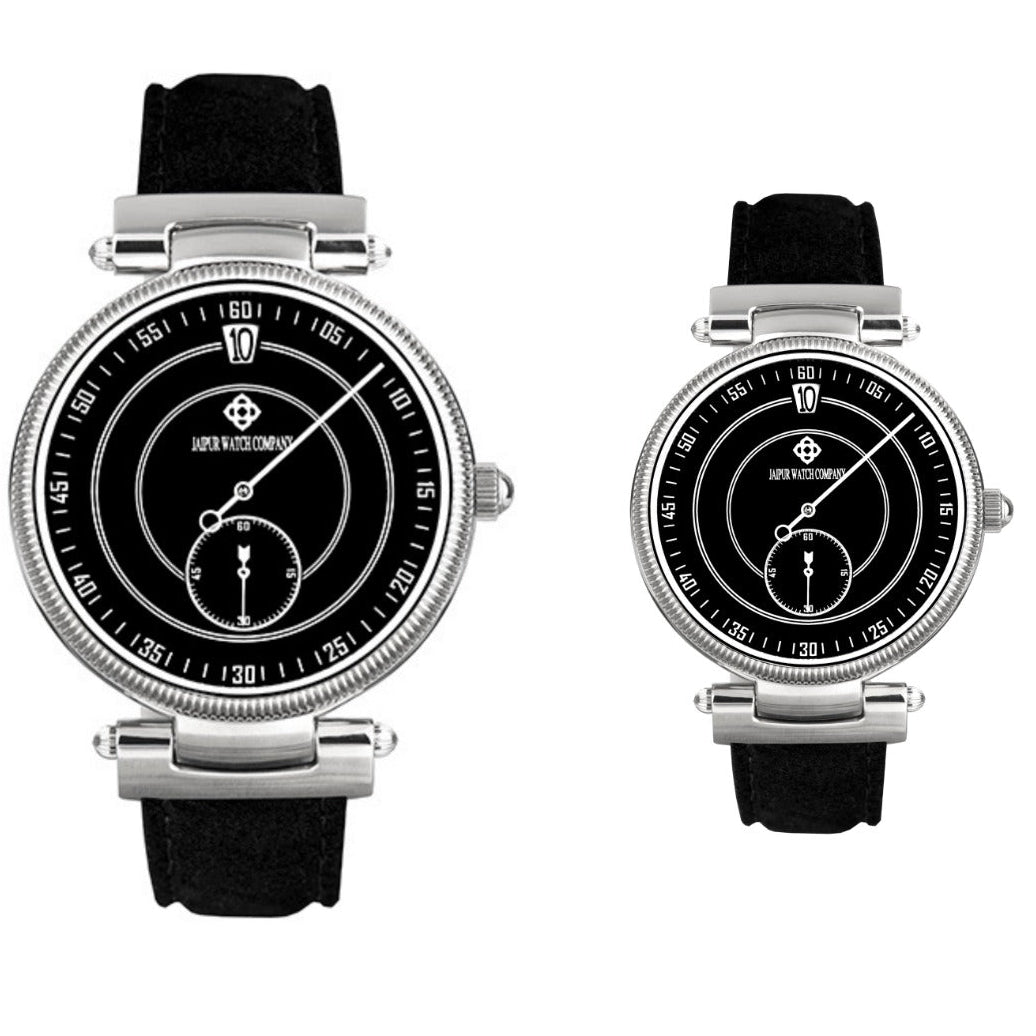 Couple Jumping Hour Watch - Black