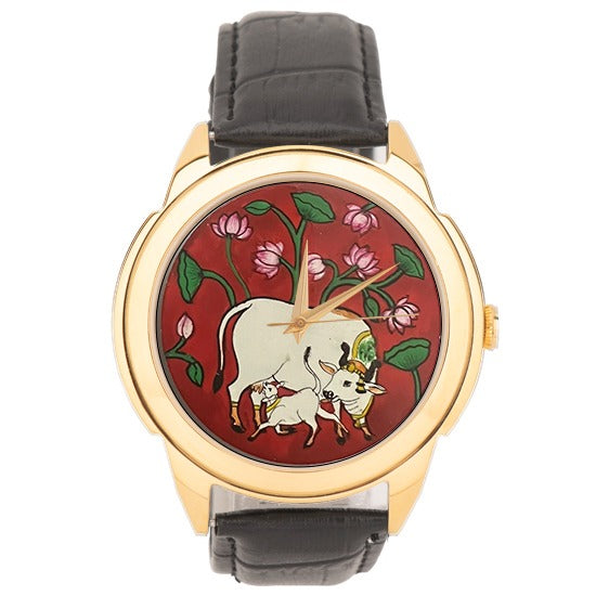 Artistic Cow Art - Pichwai Automatic Watch