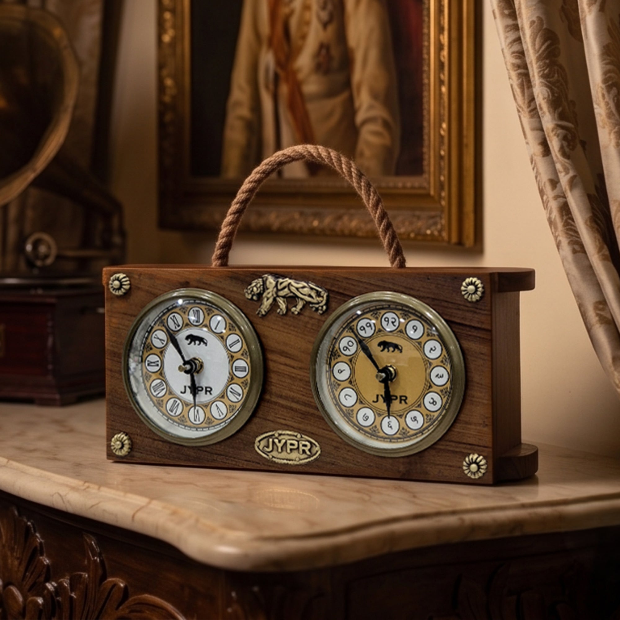 Dual Dial Table Clock