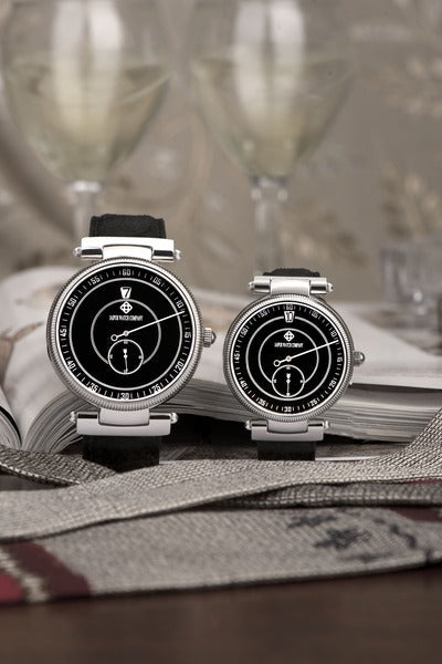Jumping Hour Watch - Black 40mm