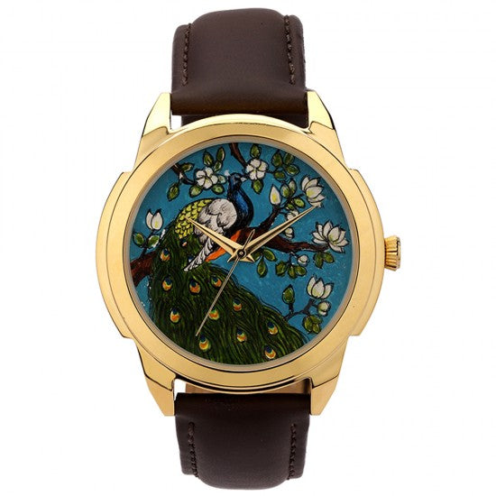 Peacock Painting Watch - Pichwai Watch (43mm)