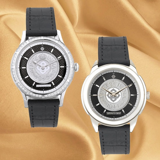 Couple Coin Timepieces - Silver