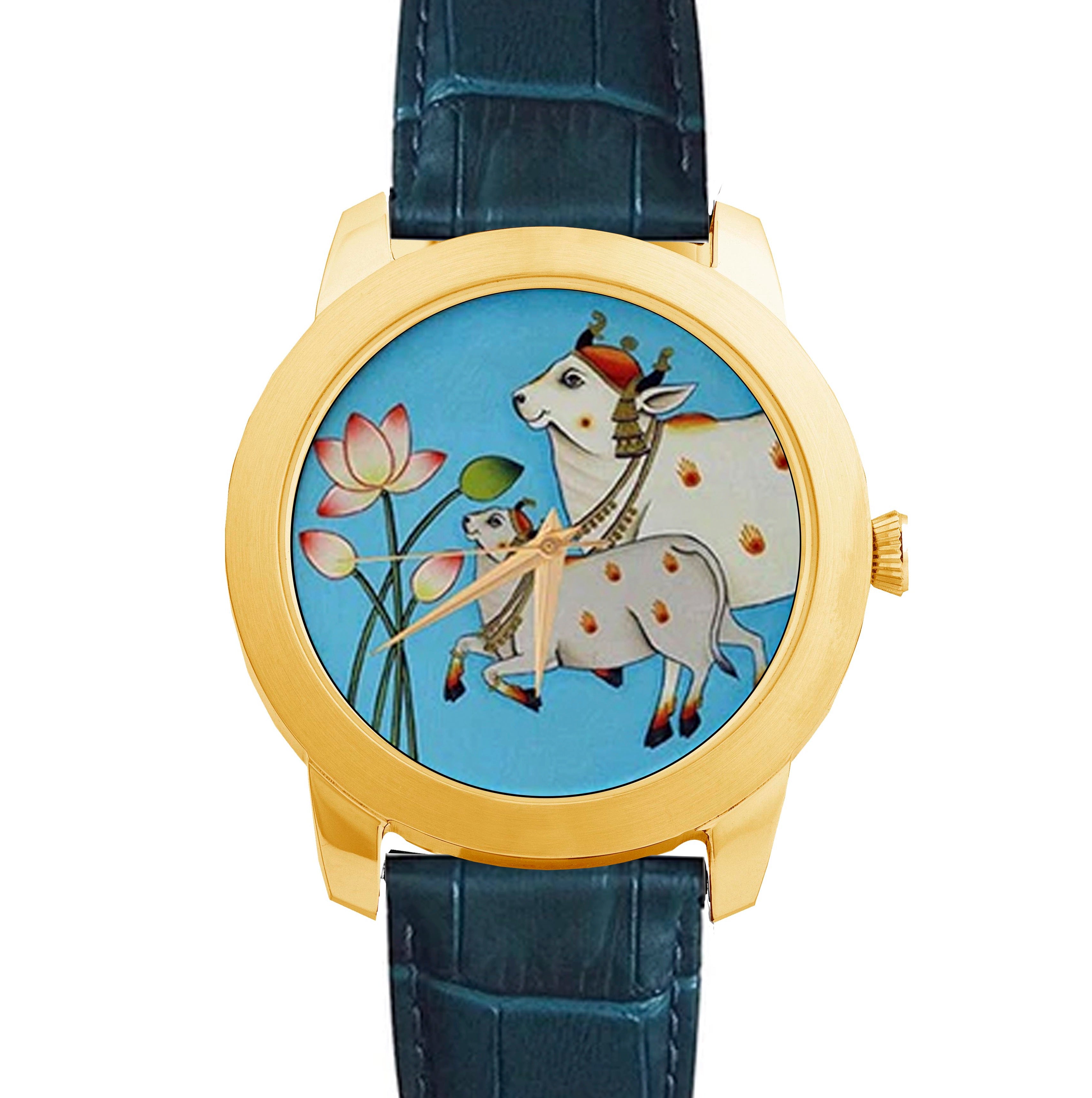Cows And Lotus Art - Pichwai Watch (40mm)