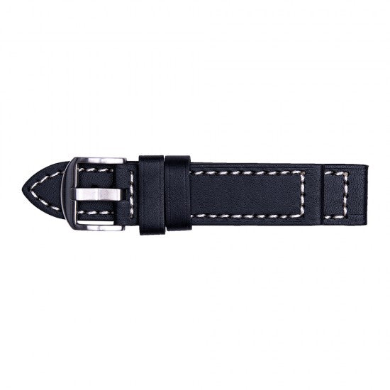 22MM Black Leather Straps