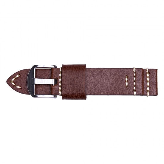 24MM Chestnut Brown Leather Straps