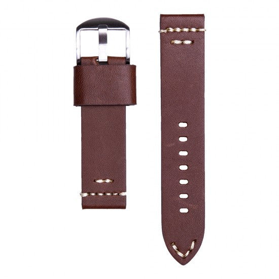 24MM Chestnut Brown Leather Straps