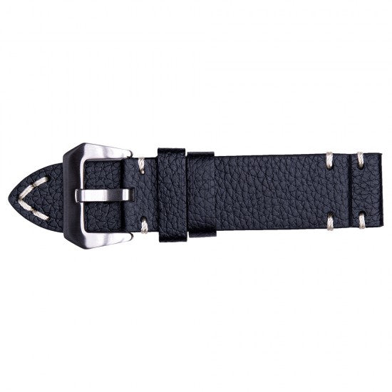 24MM Black Leather Straps