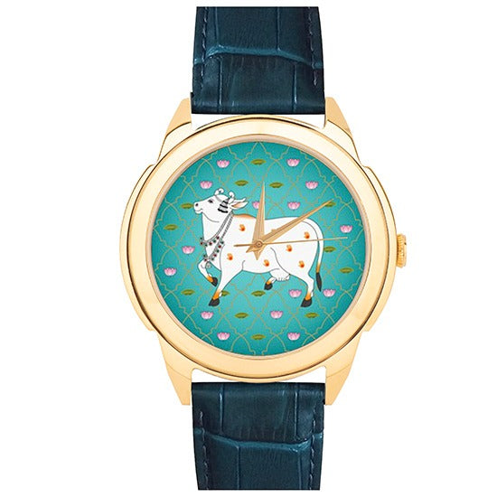 Elegant Cow Watch - Pichwai Watch (43mm)