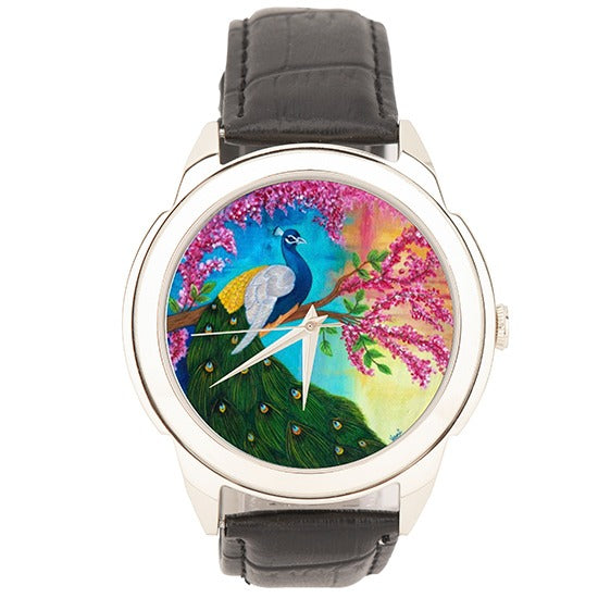 Pleasing Peacock - Pichwai Watch (43mm)