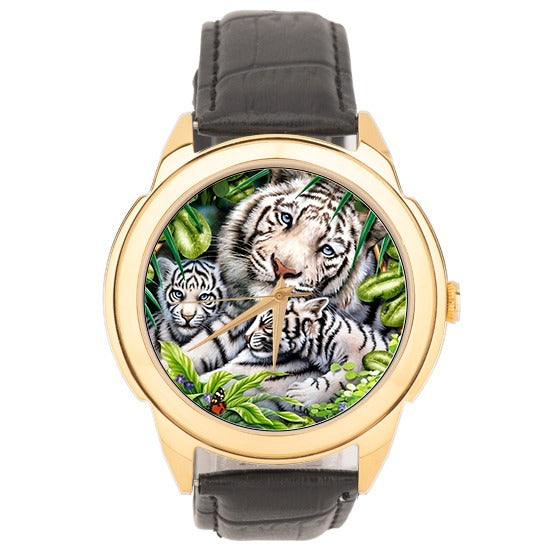 Hand Painted Watch (White Tiger)