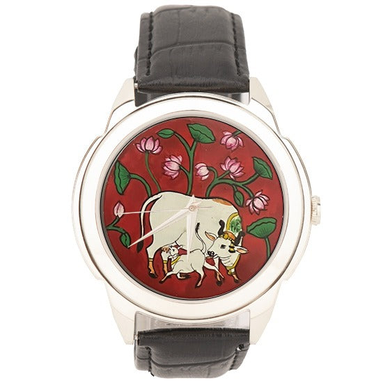 Artistic Cow Art - Pichwai Automatic Watch